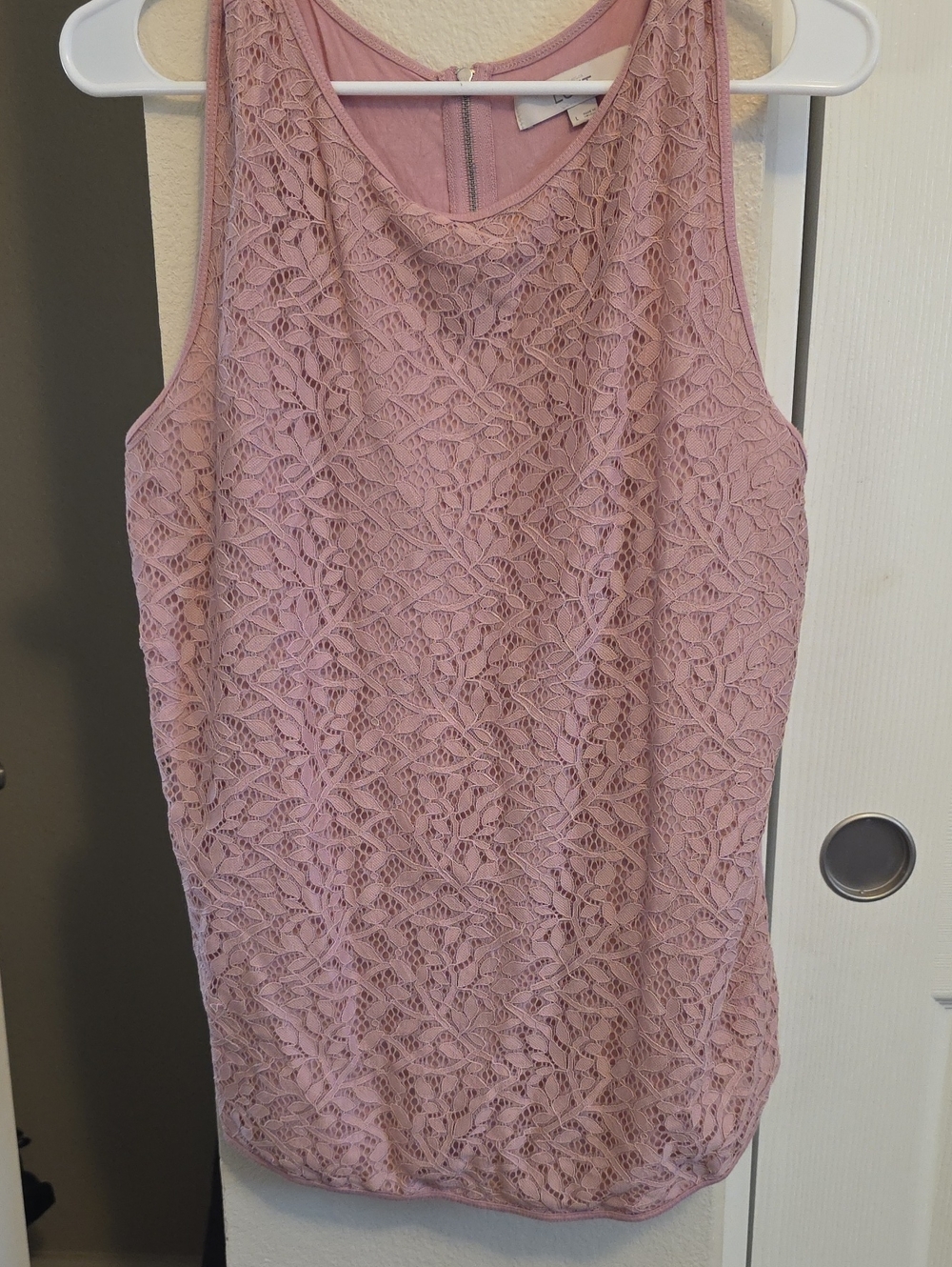 LOFT Dusty Pink Lace Sleeveless Camisole